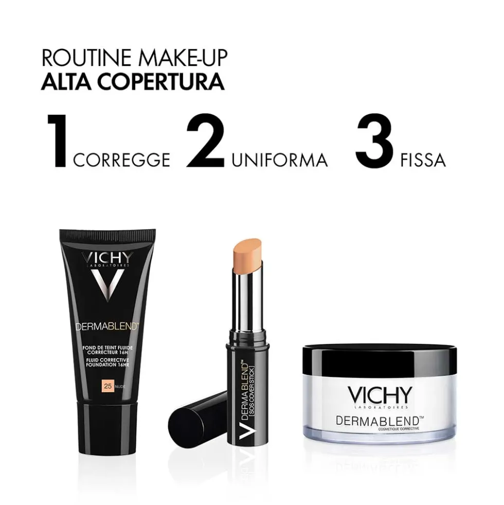 Vichy Dermablend - Fondotinta Correttore Fluido 16H Tonalità 45 Gold, 30ml