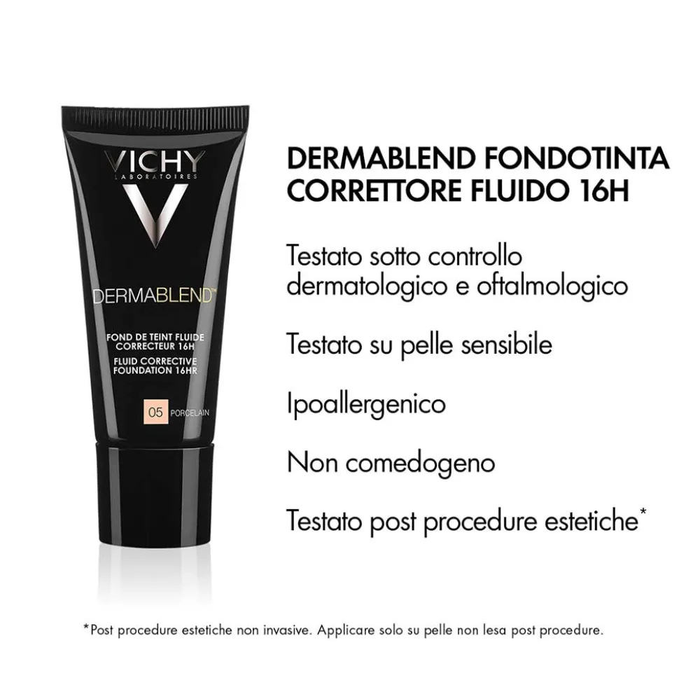 Vichy Dermablend - Fondotinta Correttore Fluido 16H Tonalità 35 Sand, 30ml