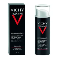 Vichy Homme - Hydra Mag C + Trattamento Idratante Anti-Fatica Viso + Occhi, 50ml