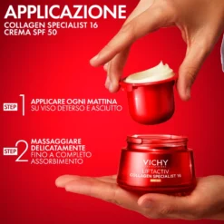 Vichy Liftactiv Collagen Specialist 16 Ricarica Crema Viso Anti-Età SPF50 Rughe Profonde e Linee Sottili Ridotte, 50ml