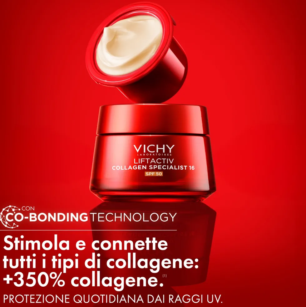 Vichy Liftactiv Collagen Specialist 16 Ricarica Crema Viso Anti-Età SPF50 Rughe Profonde e Linee Sottili Ridotte, 50ml