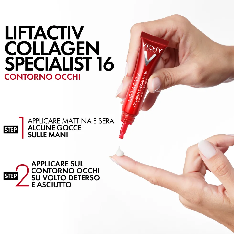 Vichy Liftactiv - Collagen Specialist 16 Contorno Occhi con Peptidi Pro-Collagene, 15ml