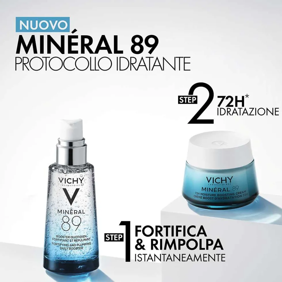 Vichy Mineral 89 - Crema Idratante 72H Leggera, 50ml