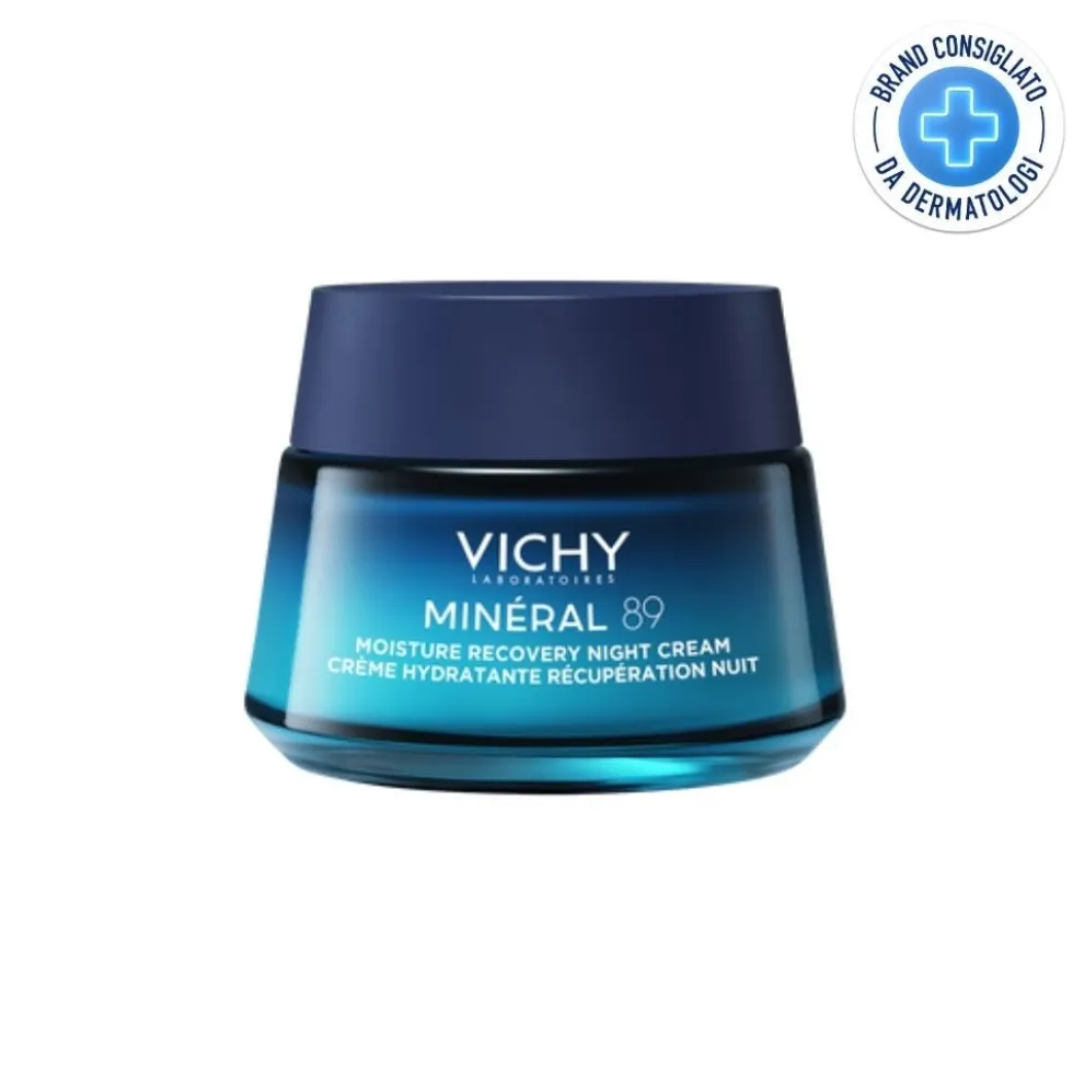 Vichy Minéral 89 - Crema Notte Idratante Effetto Rigenerante, 50ml