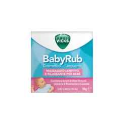 Vicks BabyRub - Unguento per il massaggio lenitivo e rilassante del bebè, 50 g