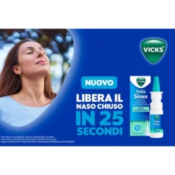 Vicks Sinex 0,05% Spray Nasale Decongestionante Soluzione Raffreddore, 10ml