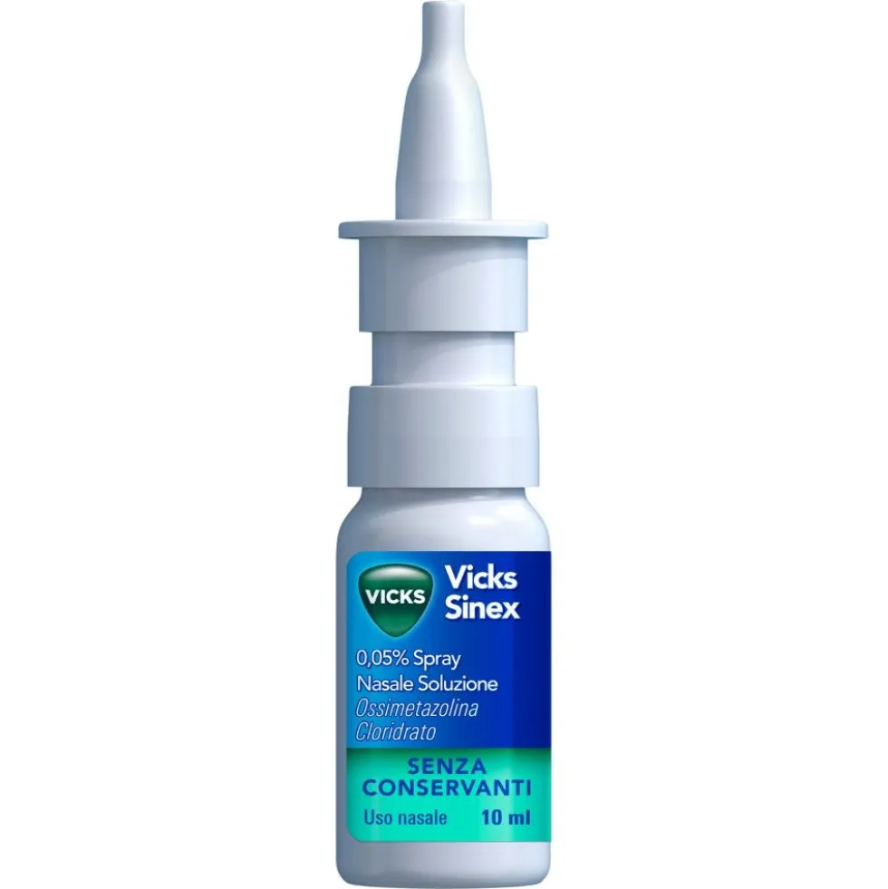 Vicks Sinex 0,05% Spray Nasale Decongestionante Soluzione Raffreddore, 10ml