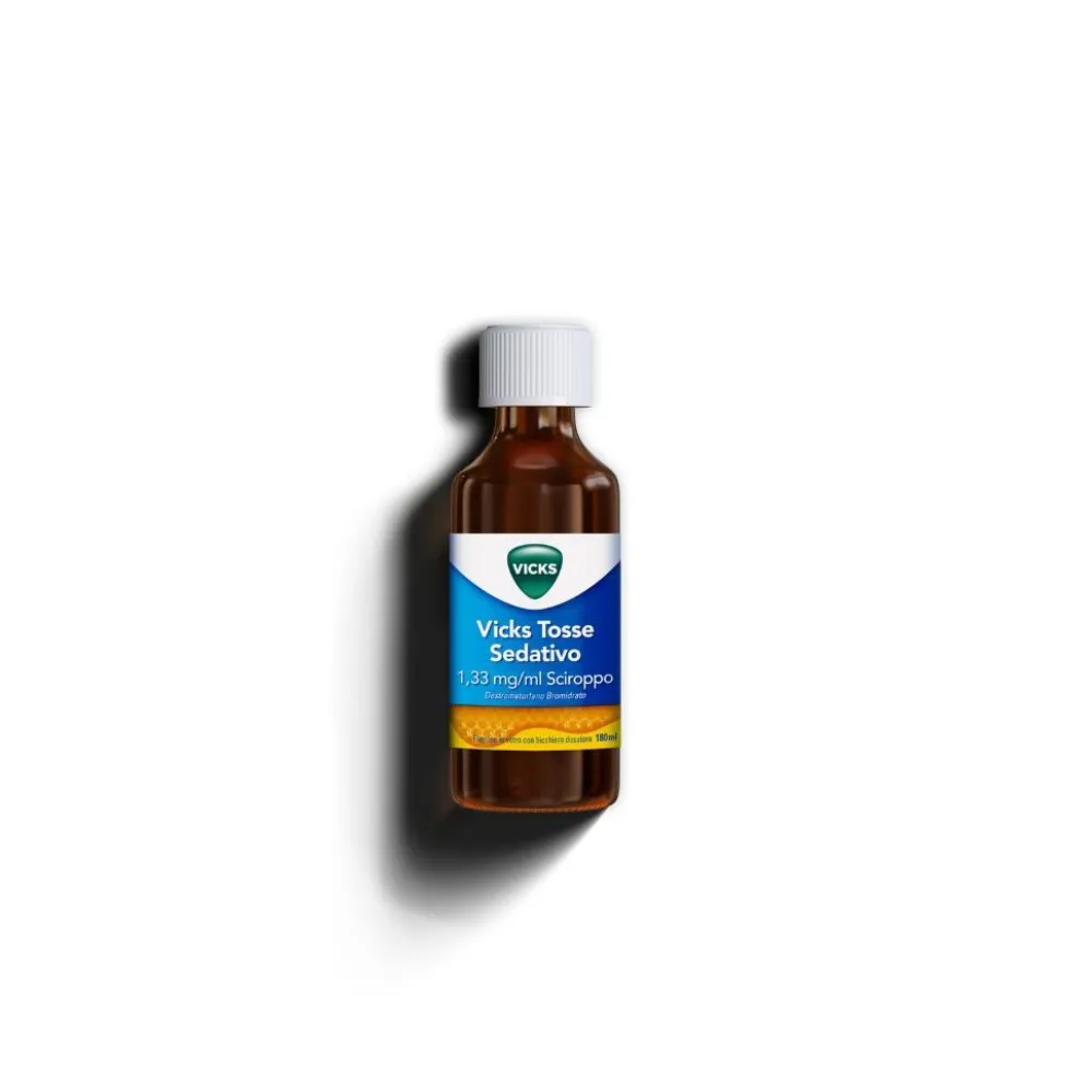 Vicks Tosse Sedativo Sciroppo Aroma Miele Tosse Secca 1,33mg/ml Destrometorfano Bromidrato, 180ml