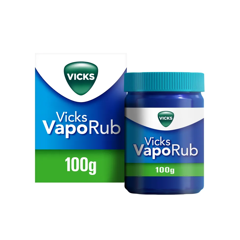 Vicks Vaporub Rimedio per Raffreddore Mal di Gola Tosse e Naso Chiuso, Vasetto da 100g