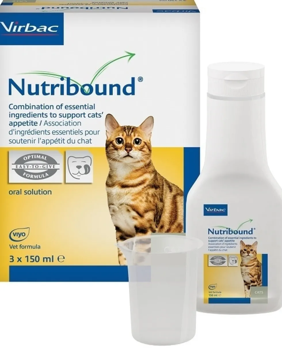 Virbac Nutribound gatti - Soluzione orale Ricostituente per la convalescenza, 3 flaconi da 150 ml