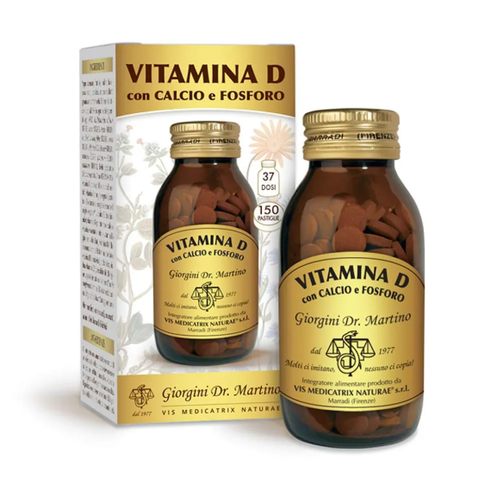 Vis Giorgini Vitamina D + Calcio e Fosforo Integratore Alimentare, 150 pastiglie