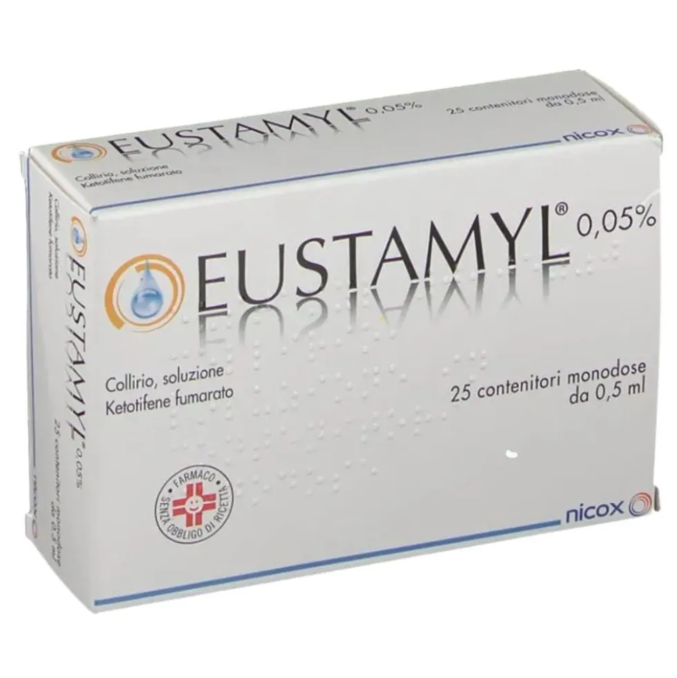 Visufarma Eustamyl 0,05% - Collirio per la congiuntivite allergica, 25 fiale monodose da 0,5 ml