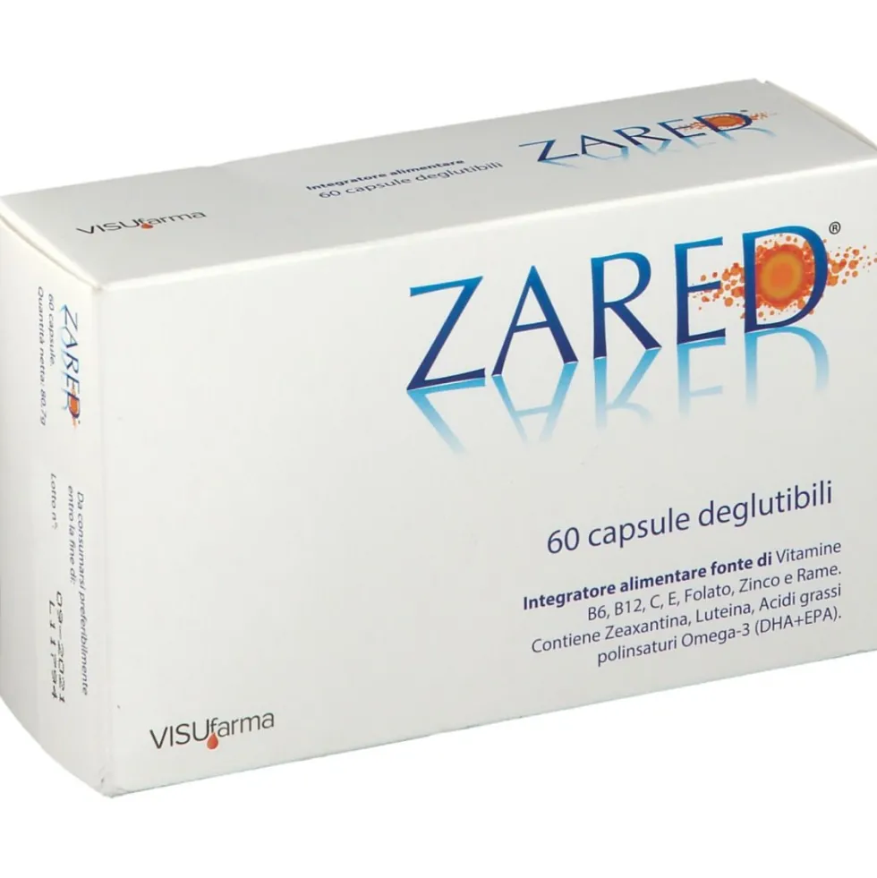 Visufarma Zared - Integratore alimentare antiossidante per la vista, 60 capsule