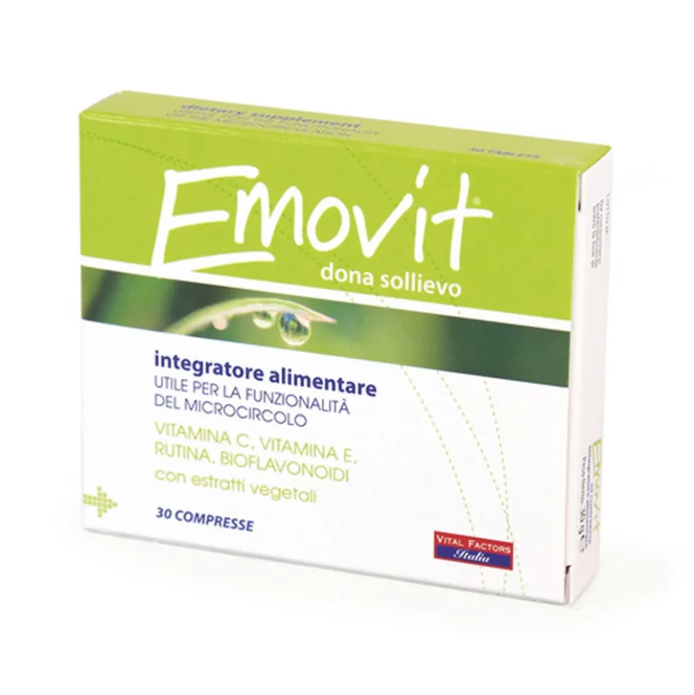 Vital Factors Emovit - Integratore alimentare per la funzionalità del microcircolo, 30 compresse