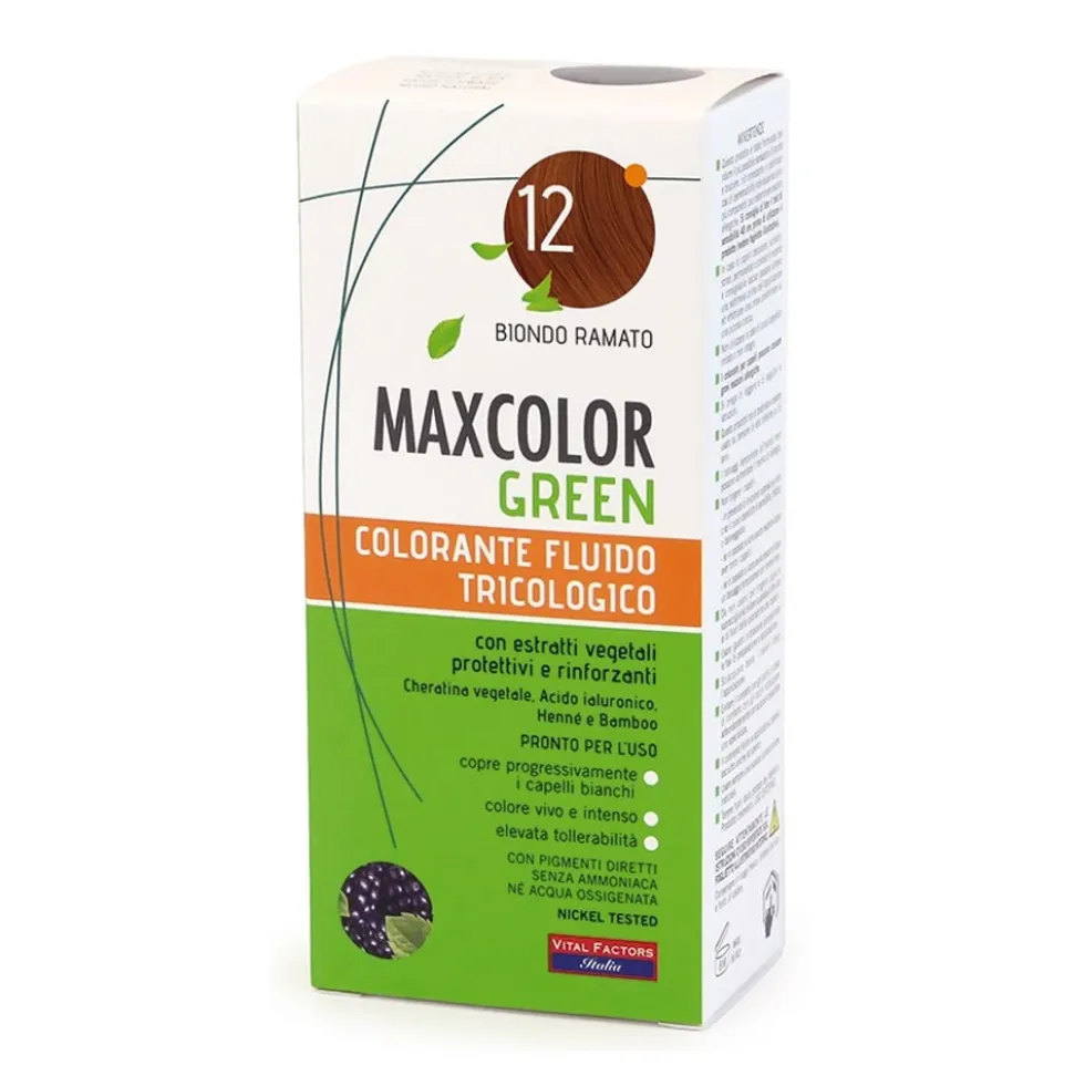 Vital Factors Maxcolor Green 12 biondo ramato - Colorante semipermanente per i capelli, 1 kit