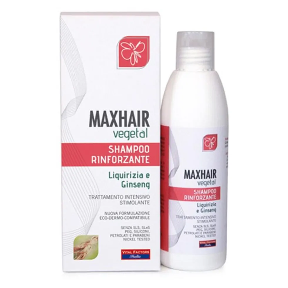 Vital Factors MaxHair Vegetal - Shampoo rinforzante e anticaduta per i capelli deboli, 200 ml