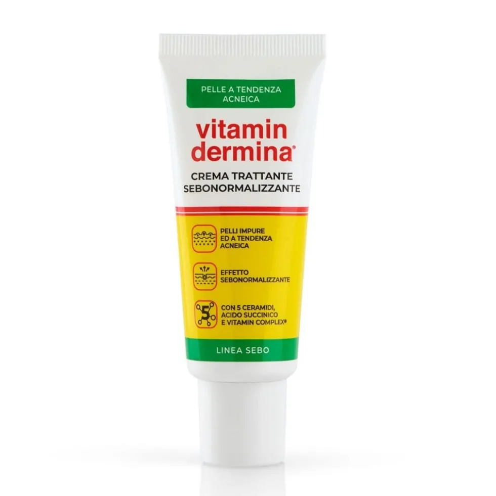 VitaminDermina Sebo - Crema Trattante Sebonormalizzante per Pelle a Tendenza Acneica, 40ml