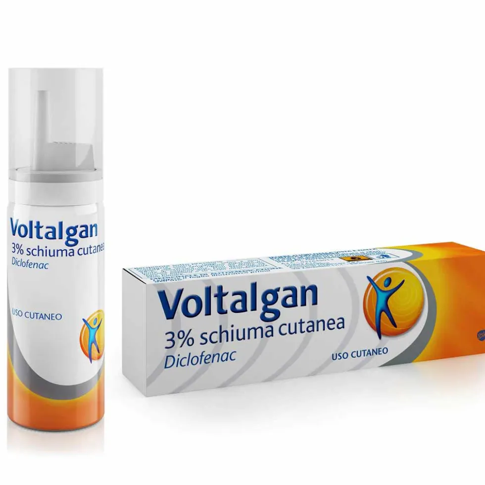 Voltalgan Antinfiammatorio Schiuma Cutanea 3% Diclofenac Distorsioni Strappi Muscolari, 50ml