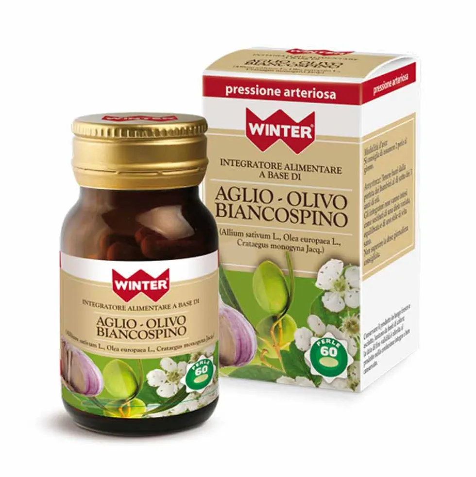 Winter Aglio Olivo Biancospino Integratore Benessere Cardiovascolare, 60 Perle