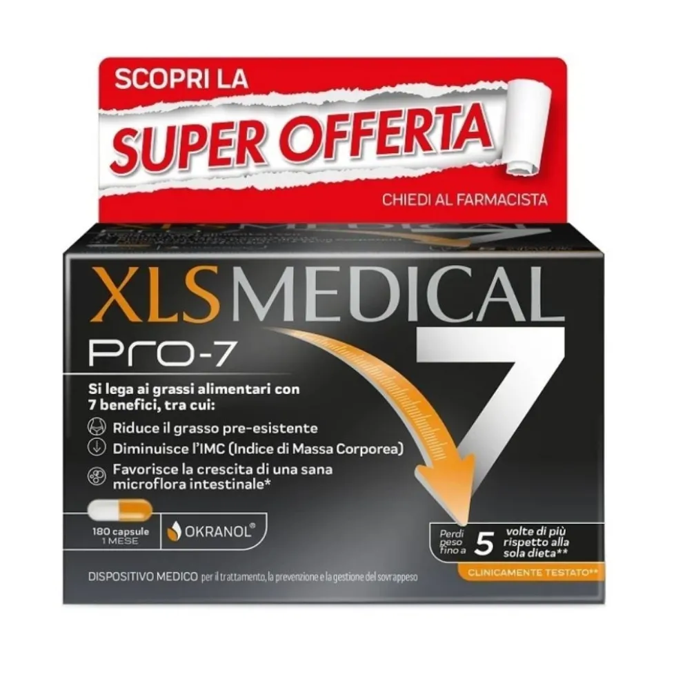 XLS Medical Pro-7 Trattamento e Prevenzione del Sovrappeso, 180 capsule