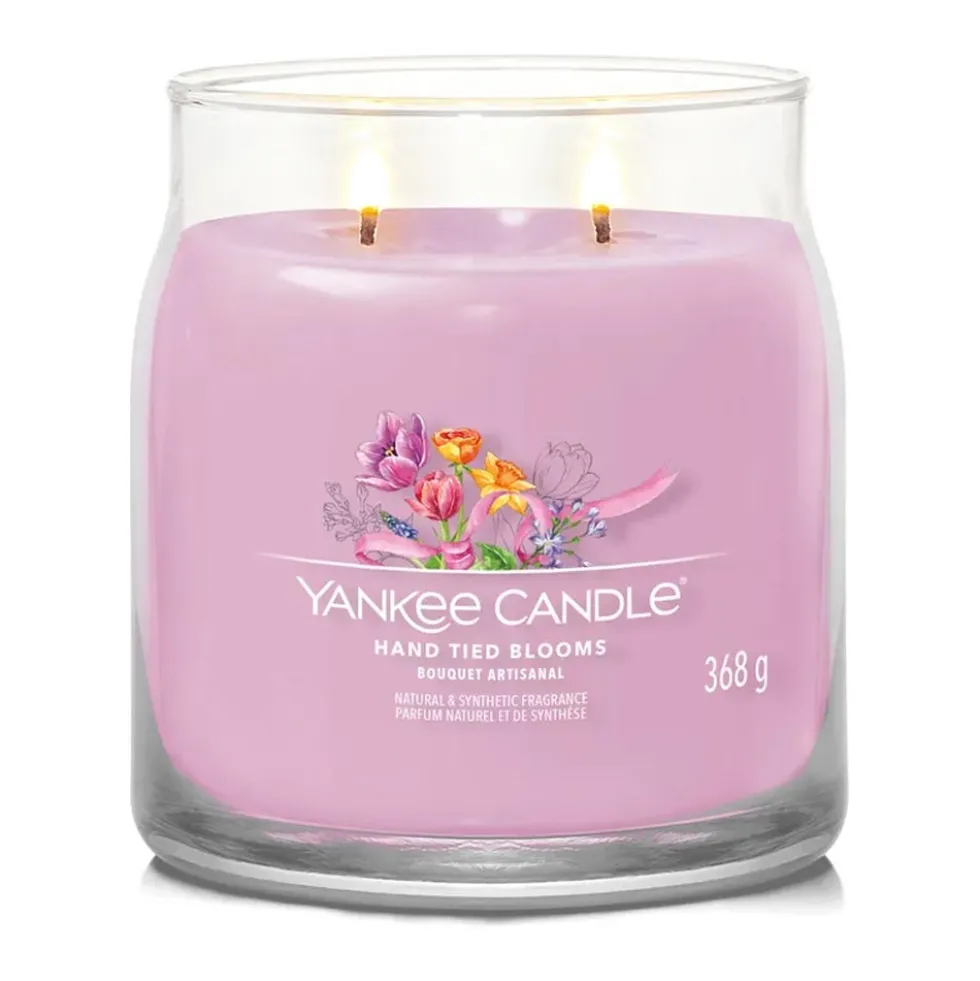 Yankee Candle Hand Tied Blooms - Candela Profumata Signature Media, 368g