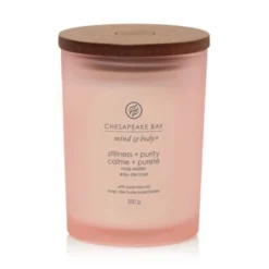 Yankee Candle Stillness & Purity - Candela Profumata Acqua di Rose Media, 250g