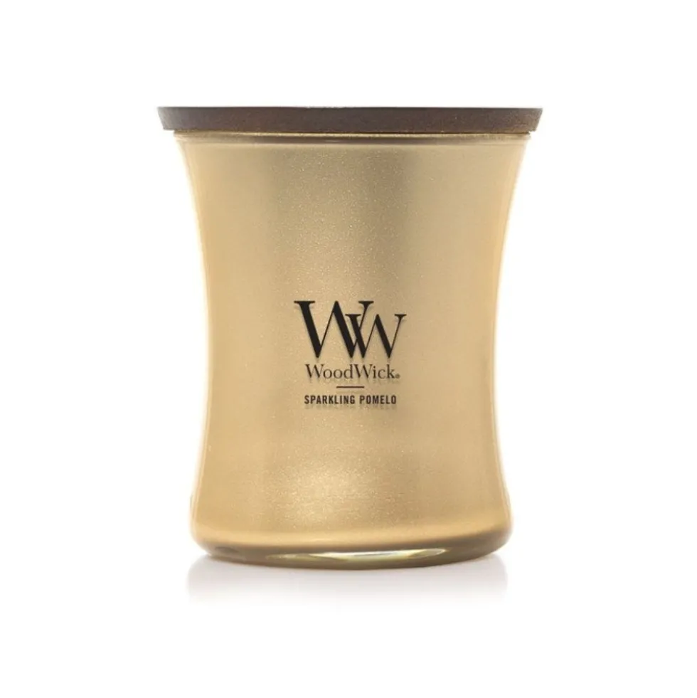 Yankee Candle WoodWick - Precious Metals Candela Sparkling Pomelo Clessidra Media, 275g