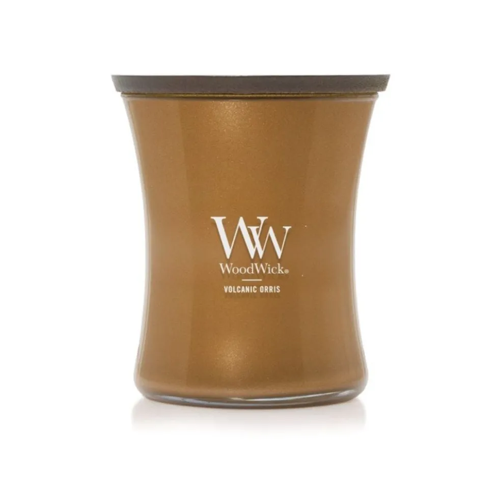 Yankee Candle WoodWick - Precious Metals Candela Volcanic Orris Clessidra Media, 275g