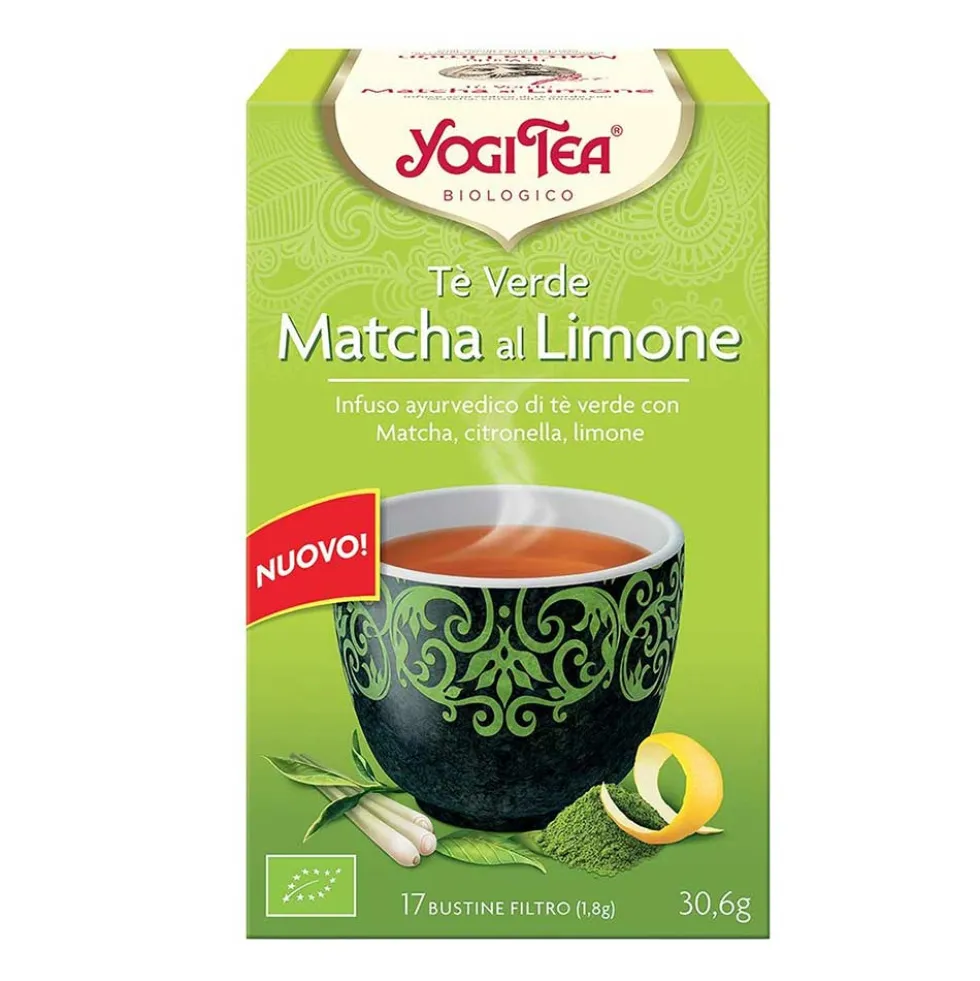 Yogi Tea Tè Verde Macha Limone Infuso Ayurvedico, 17 Bustine