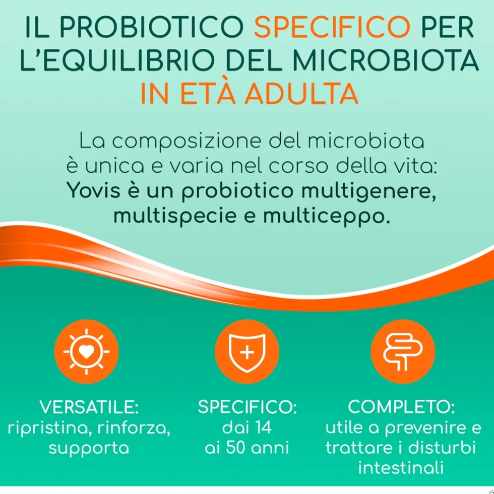 Yovis Fermenti Lattici Vivi per Equilibrio Flora Intestinale, 10 Flaconcini