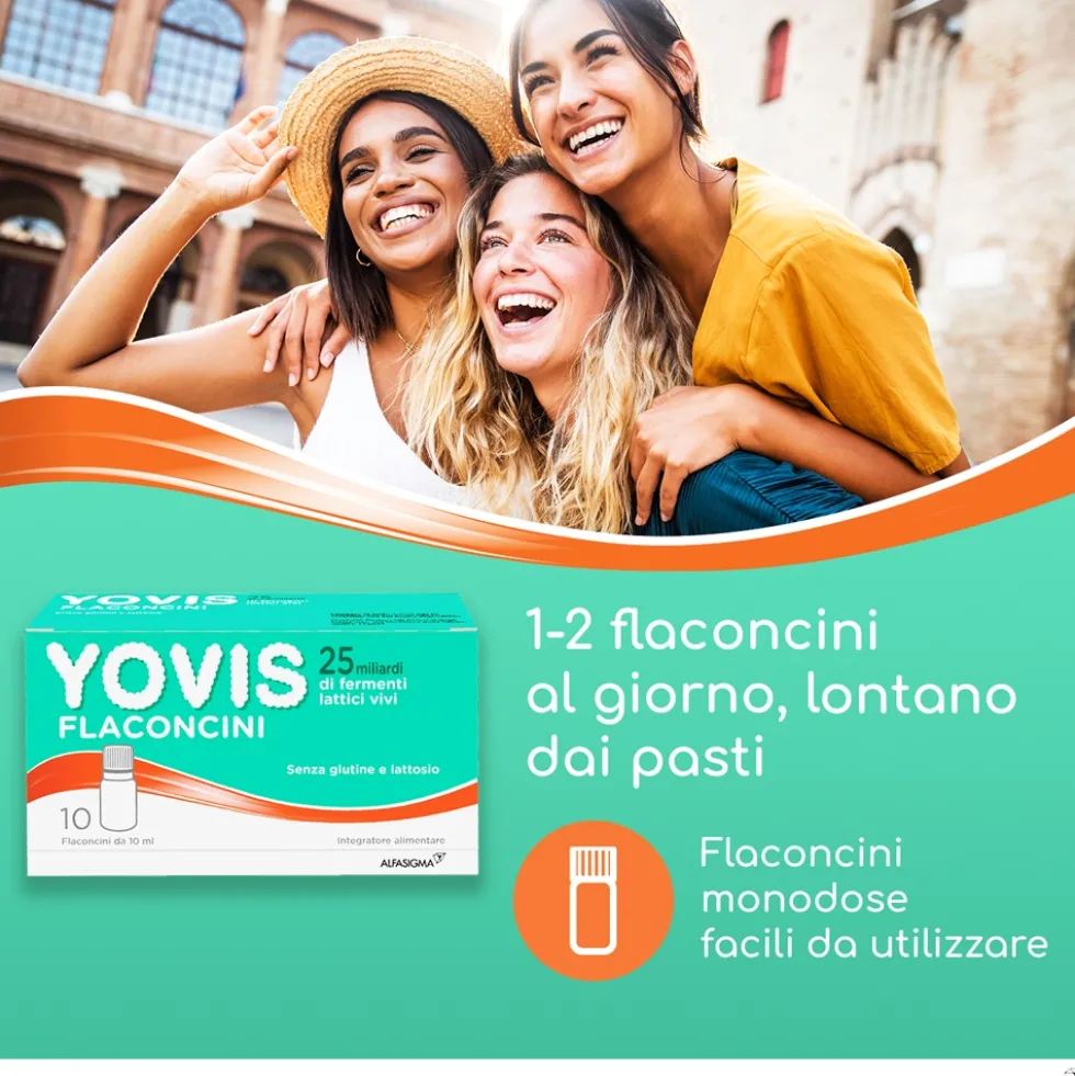 Yovis Fermenti Lattici Vivi per Equilibrio Flora Intestinale, 10 Flaconcini