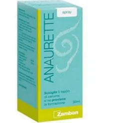Zambon Anaurette - Spray irrigatore per la prevenzione e la rimozione del cerume, 30 ml