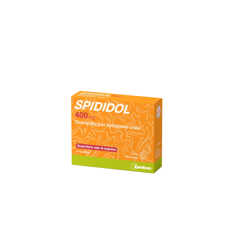 Zambon Spididol 400 mg - Compresse analgesiche per i dolori e la febbre, 12 compresse rivestite