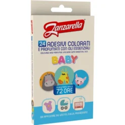 Zanzarella Adesivi Baby - Repellenti antizanzare con oli essenziali per i bambini, 24 adesivi