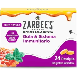 Zarbee's Gola e sistema immunitario - Integratore per la gola e le difese immunitarie, 24 pastiglie