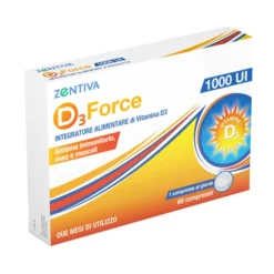 Zentiva D3 Force 1000 UI Integratore di Vitamina D3, 60 Compresse