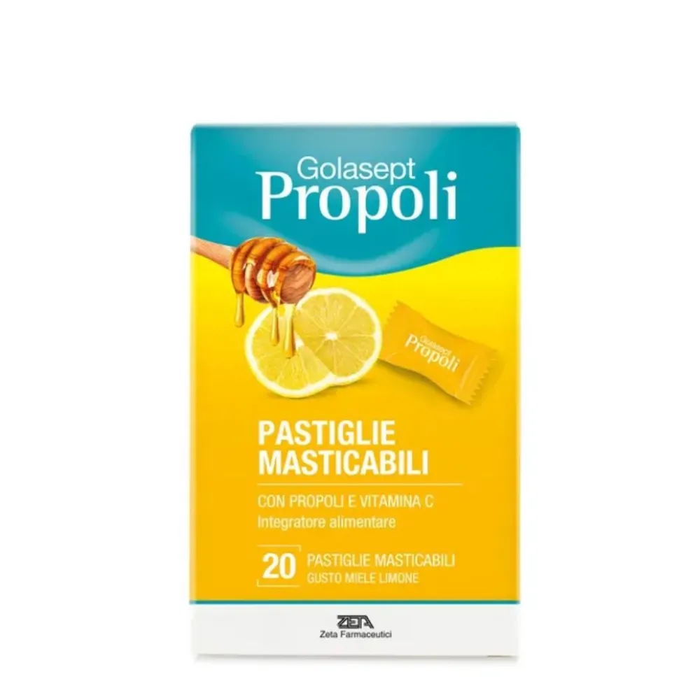 Zeta Farmaceutici Golasept Propoli - Integratore Propoli Vitamina C, 20Pastiglie