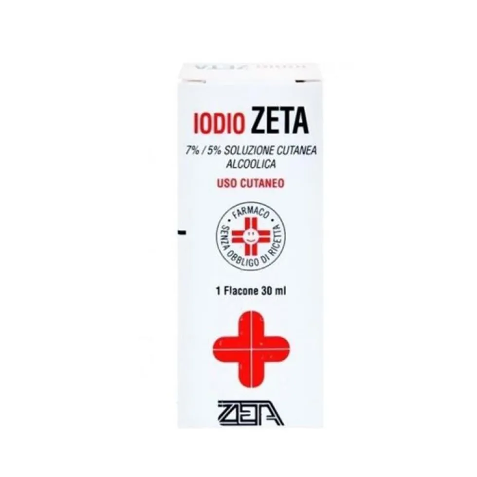 Zeta Iodio 7%/5% - Soluzione cutanea alcolica per la disinfezione della cute integra, 20 ml