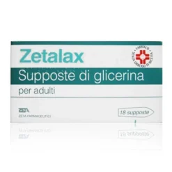 Zetalax Supposte di Glicerina per Adulti Trattamento Stitichezza, 18 Supposte