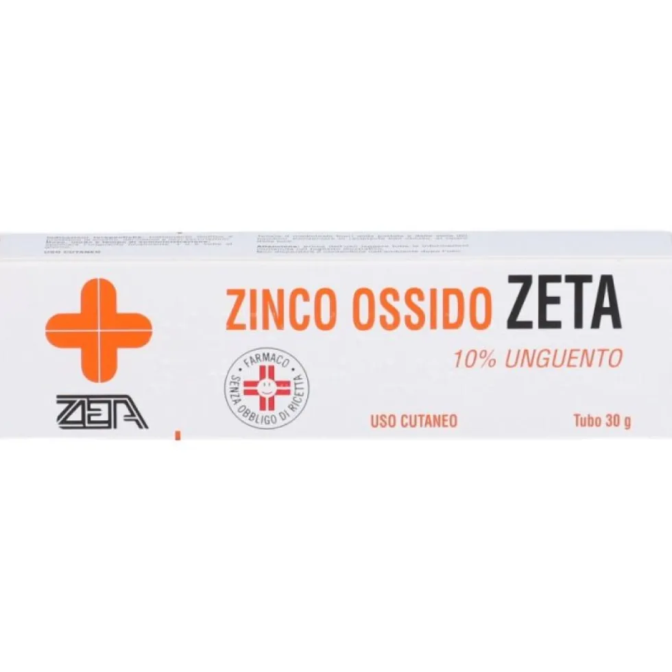 Zeta Zinco Ossido 10% - Unguento lenitivo e protettivo per irritazioni cutanee, 30 g