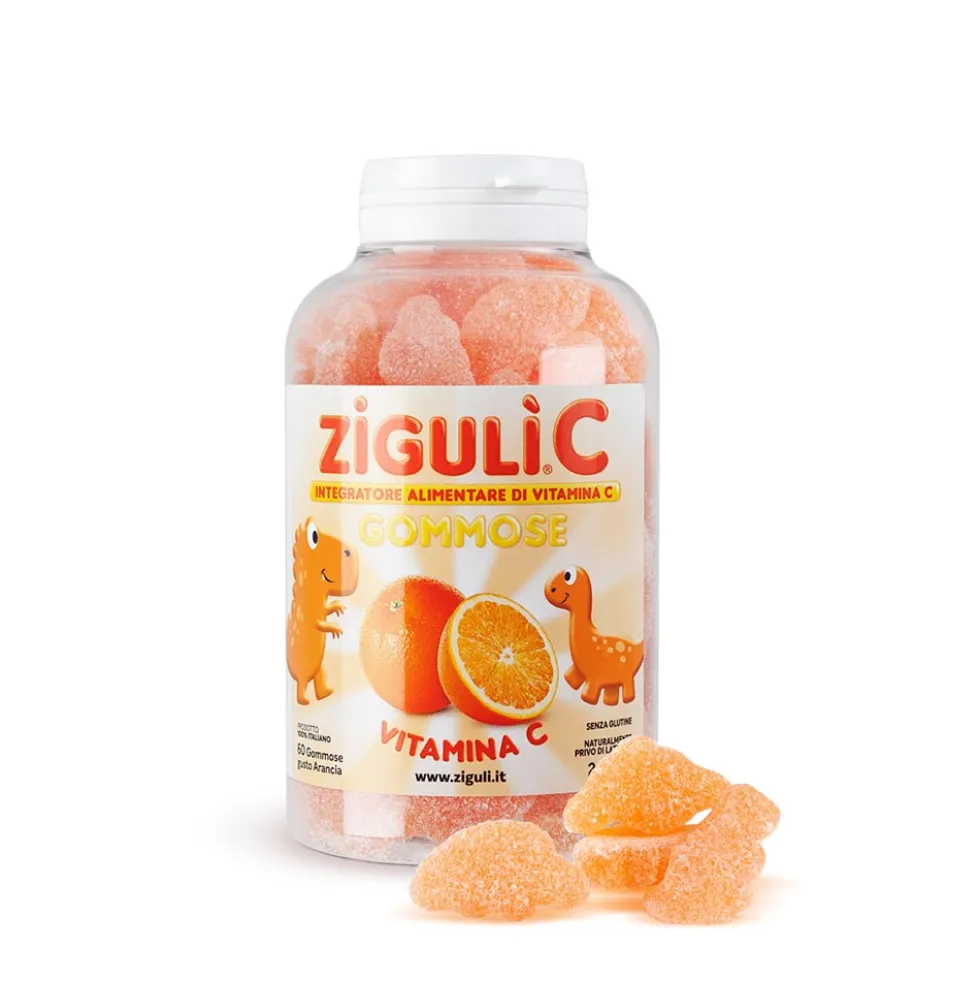 Zigulì C Arancia - Integratore alimentare di vitamina C per le difese immunitarie, 60 gommose
