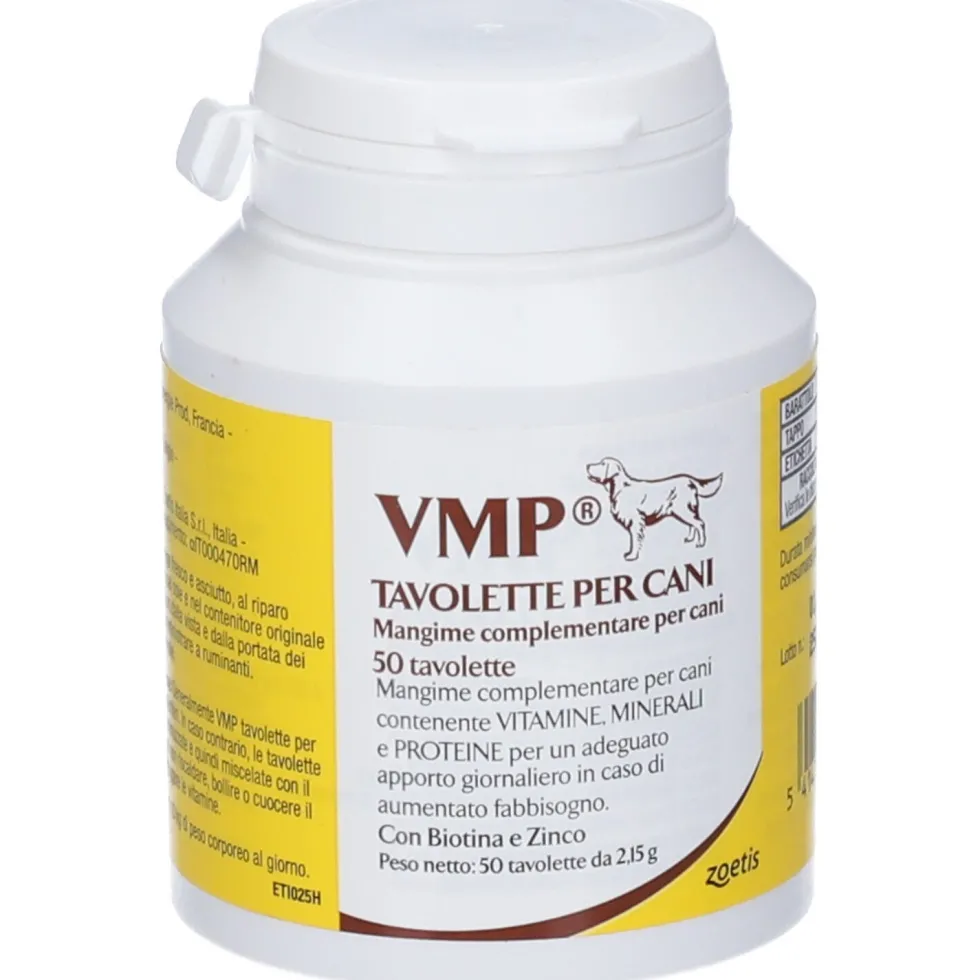 Zoetis Vmp Cani - Mangime complementare per le carenze di vitamine e minerali, 50 compresse