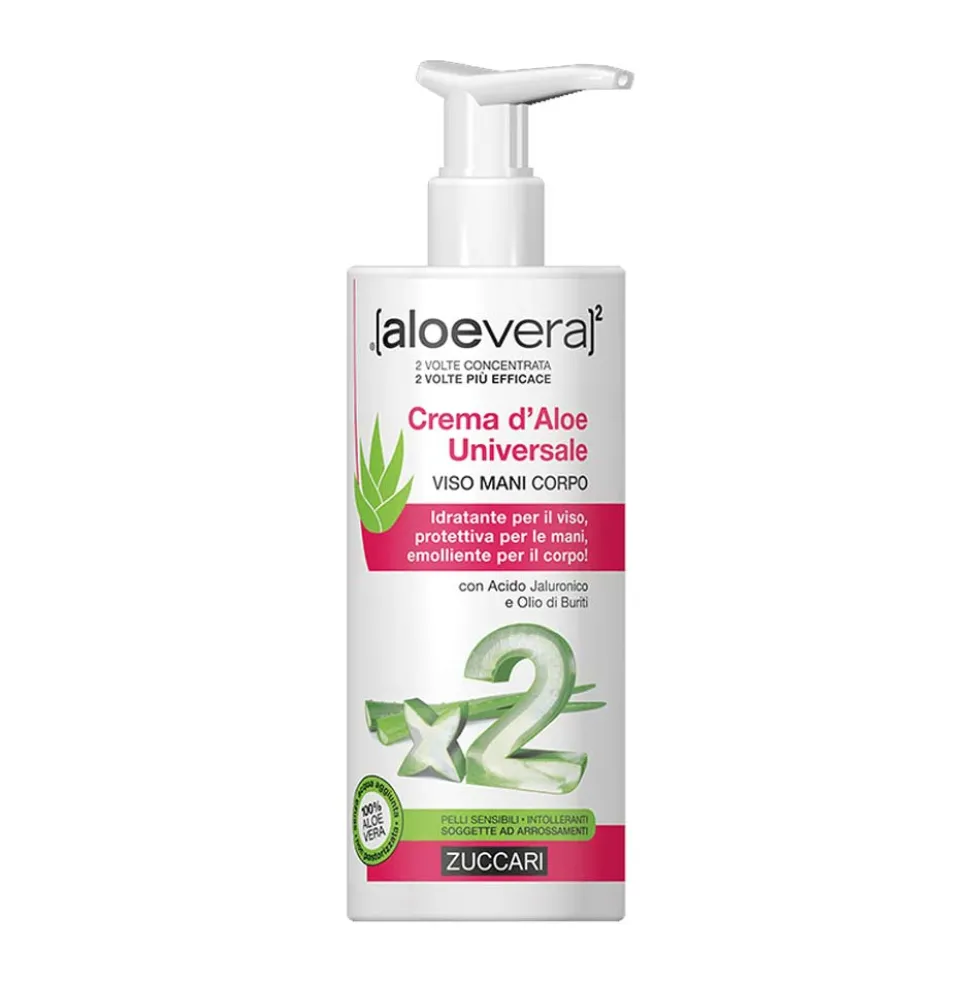 Zuccari Aloevera2 - Crema d'Aloe Universale Viso Mani Corpo, 300ml