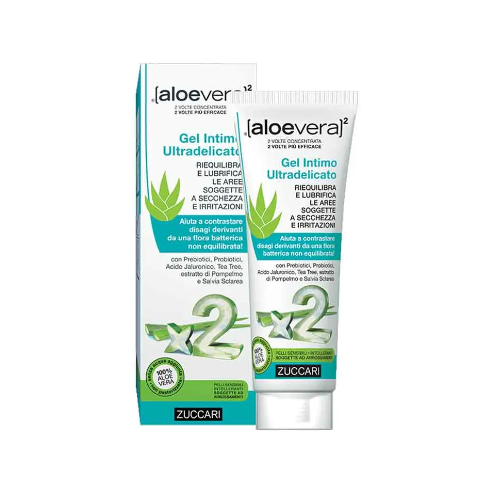 Zuccari Aloevera2 - Gel Intimo Ultradelicato Anti Secchezza e Lubrificante, 80ml