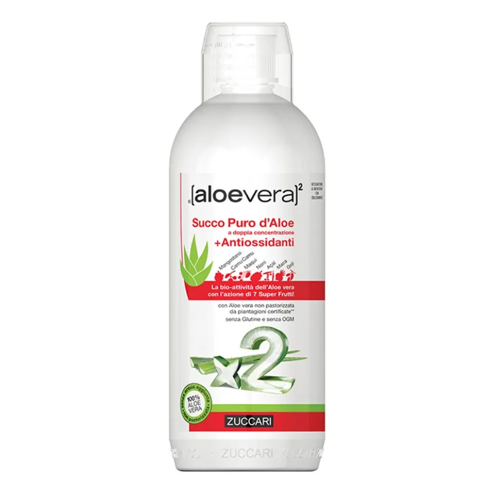 Zuccari Aloevera - Succo Puro d'Aloe + Antiossidanti Vitalità ed Energia, 1000ml