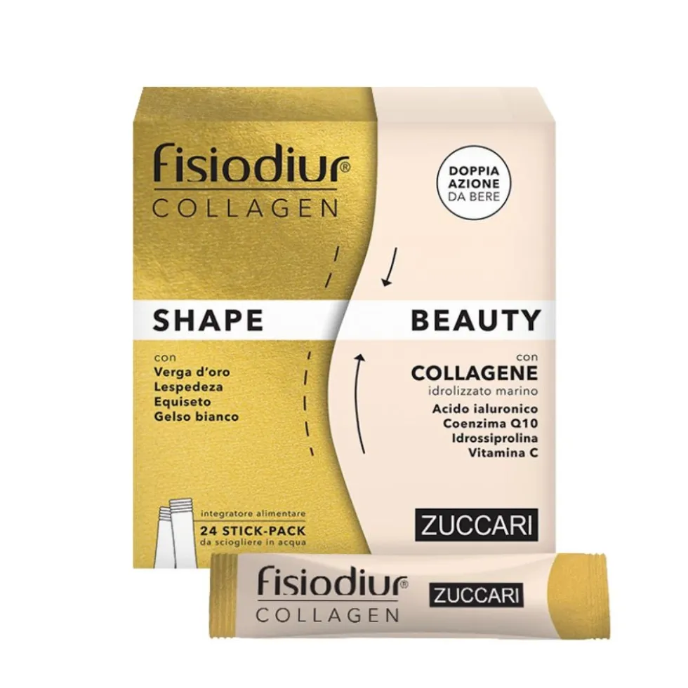 Zuccari Fisiodiur Collagen - Shape & Beauty Integratore Alimentare, 24 stick