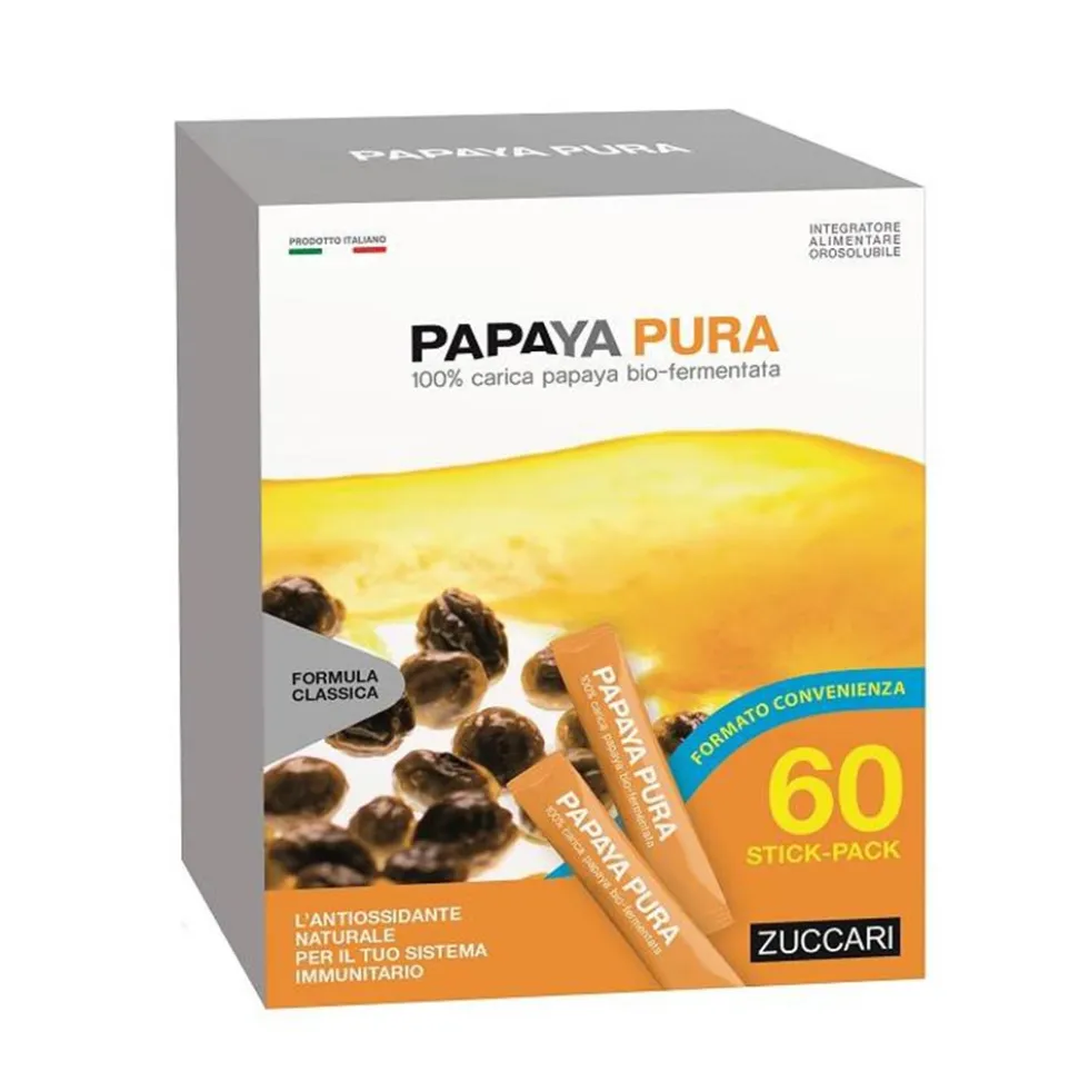 Zuccari Papaya Pura Integratore Alimentare, 60 Stick Pack