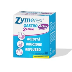 Zymerex Gastro Activ Dispositivo Medico per Reflusso Gastroesofageo, 40 compresse masticabili