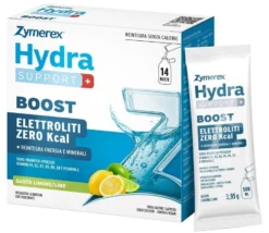 Zymerex Hydra Support+ Boost Integratore per il reintegro di sali minerali e vitamine gusto limone, 14 bustine
