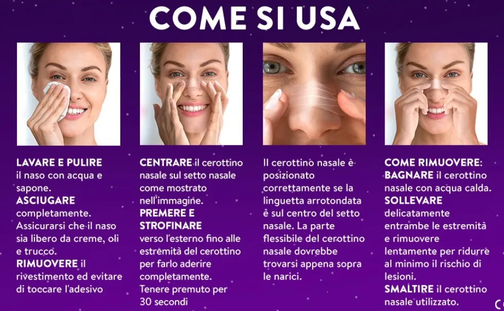 ZzzQuil Cerottini nasali - Cerotti per la congestione nasale e il russamento, taglia M, 10 pezzi